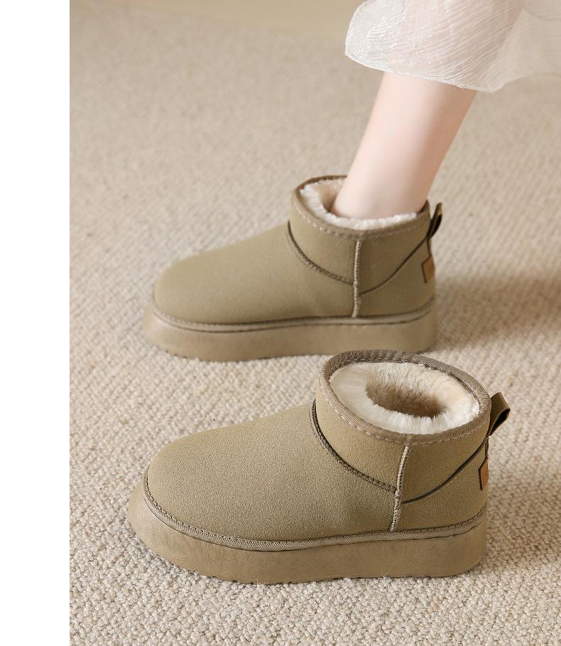 Women's 2023 Fur-Lined Waterproof Snow Boots: Thick Sole & Warm Cotton Design