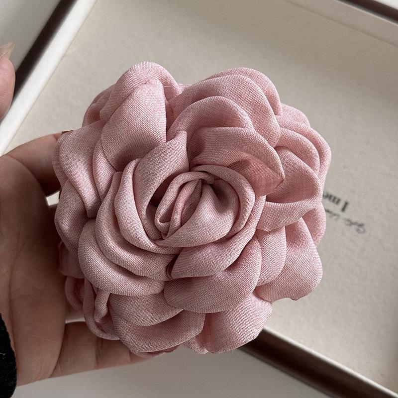 Solid Color Fabric Wers Large Claws For Women New Sweet Shark Clip French Wer Haripins Elegant Hair Accessories