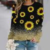 2025  Autumn and winter new fashion round neck long sleeve printed elegant casual loose hoodie