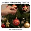 102 Pieces Holiday Decor Lightweight Christmas Tree Ornament Assortment Glittery