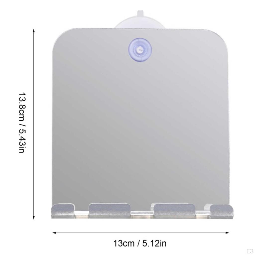 Portable Shower Shaving Makeup Mirror, with Suction Cup Wall Hanging, Travel Bathroom Anti Fog