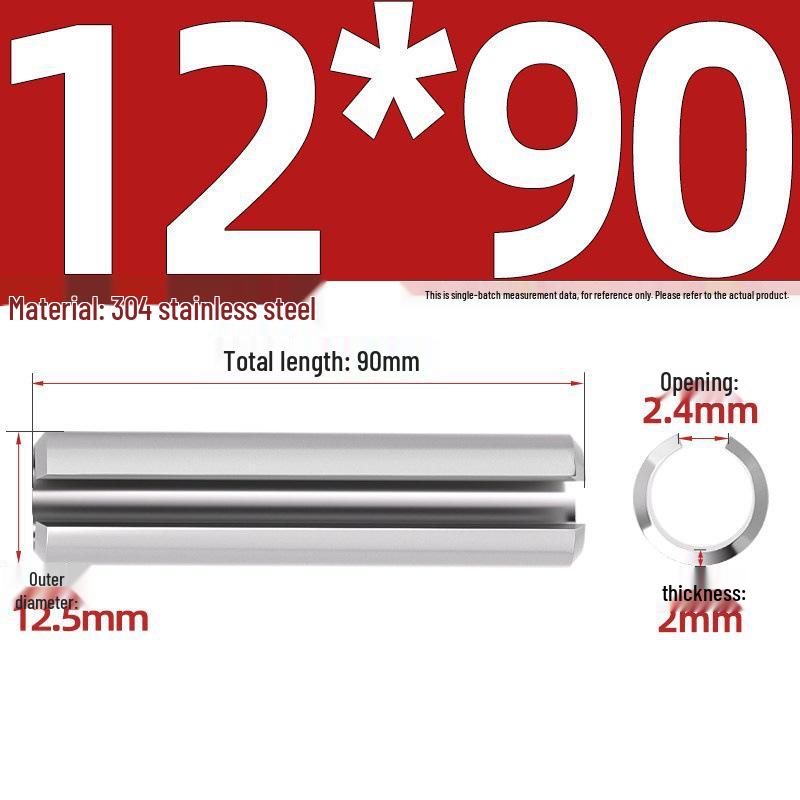 304 Stainless Steel Slotted Spring Pin, Cylindrical Shaft Pin, Locating and Hollow Pin (M5-M12)