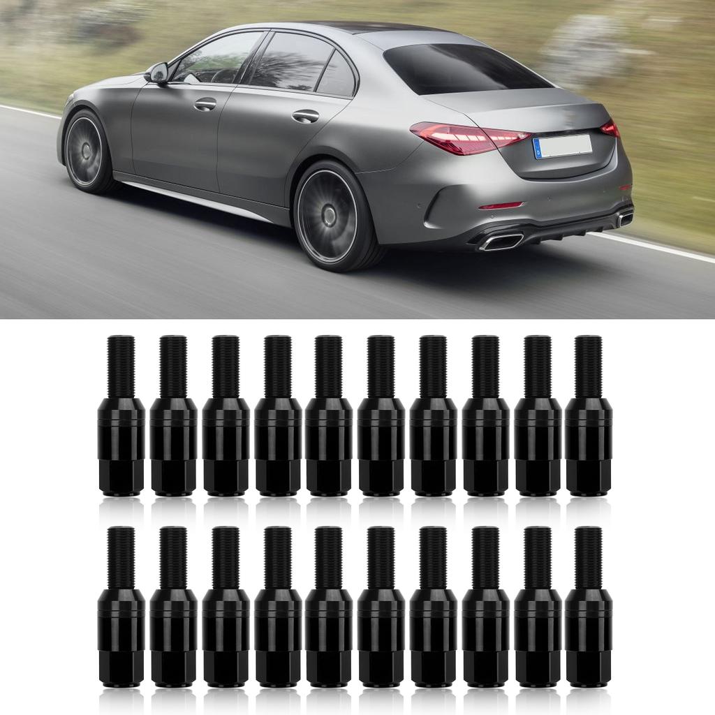 20pcs Wheel Lug   Nuts with   M14x1.25 Cone Seat Steel Aluminum Alloy for Car