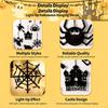 LED Light Up Halloween Hanging Ghost Spider Web Bat Ornaments Halloween Party Horror Props Indoor Outdoor Home Decoration Gifts