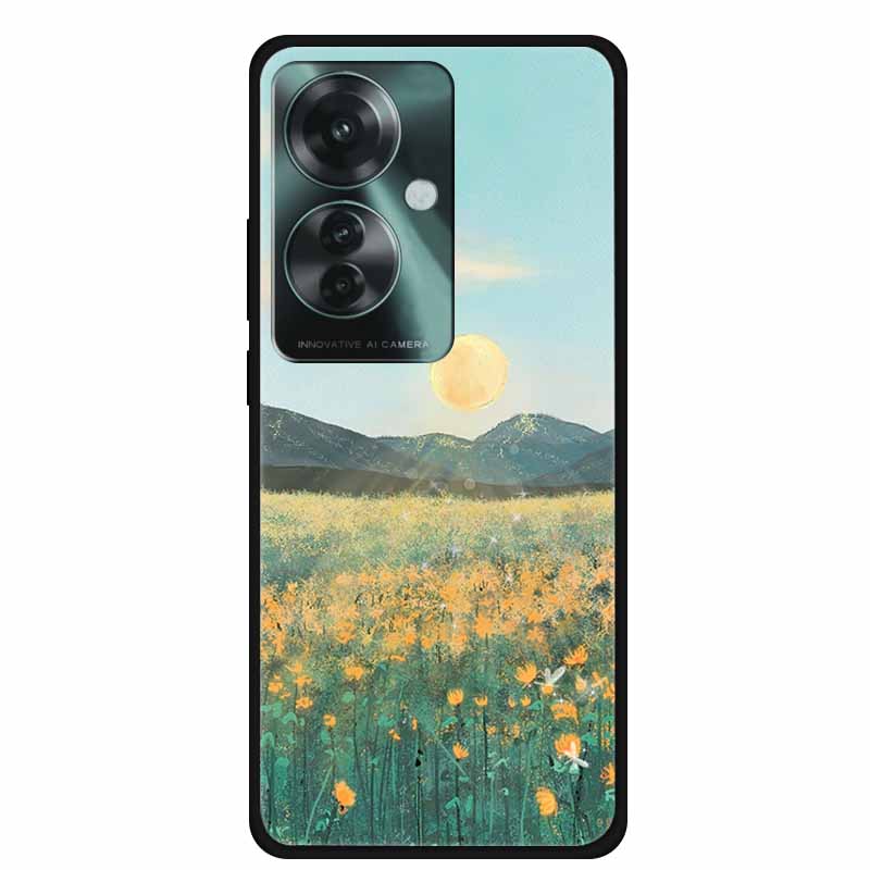 Phone Case for Oppo Reno11 A Silicone TPU Soft Back Cover for Reno 11 A 11A Fashion Shell Floral Shiled Capa 6.7" Funda