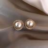 Trending Imitation Pearl Circle Stud Earrings For Woman New In Fashion Party Round Elegant Korean Earring Jewelry