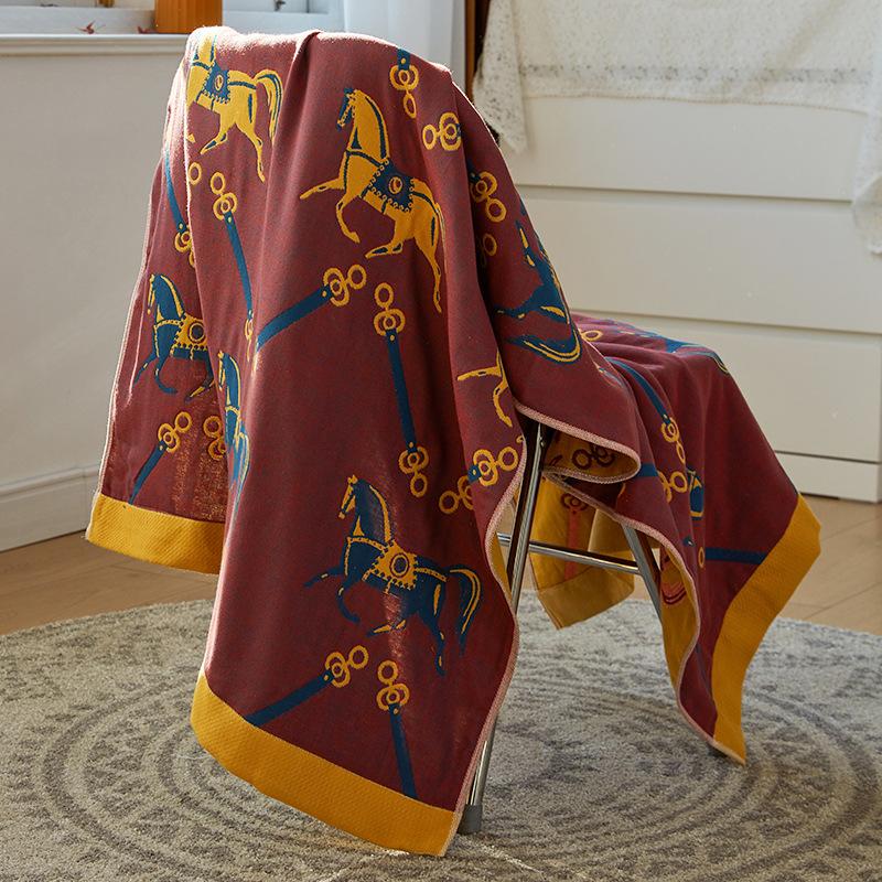 Floral Striped Cotton Gauze Bath Towel, Absorbent Quick-drying Lint-Free Shower Towel, Oversized Comfortable Blanket, Bathroom Supplies, Home Supplies