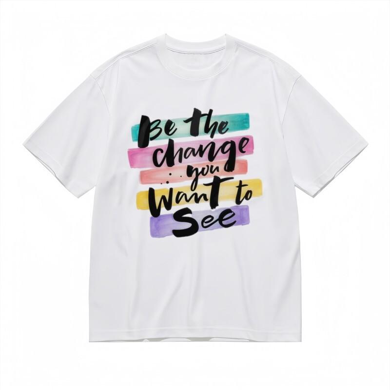 

Women s Breathable Classic T-Shirt Rainbow Stripes Inspirational Quote Design XL