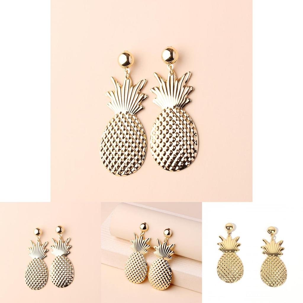 Fashion Golden Pineapple Design Metal Women Earrings For Women Summer Fashion Jewelry