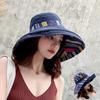 Women's Double-sided Sun Visor Bucket Hat Korean Style All-match Ethnic Style Travel Sun Protection Beach Hat