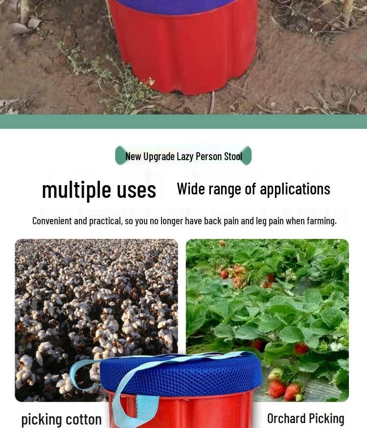 Portable Agricultural Sitting Stool for Farm and Greenhouse Work