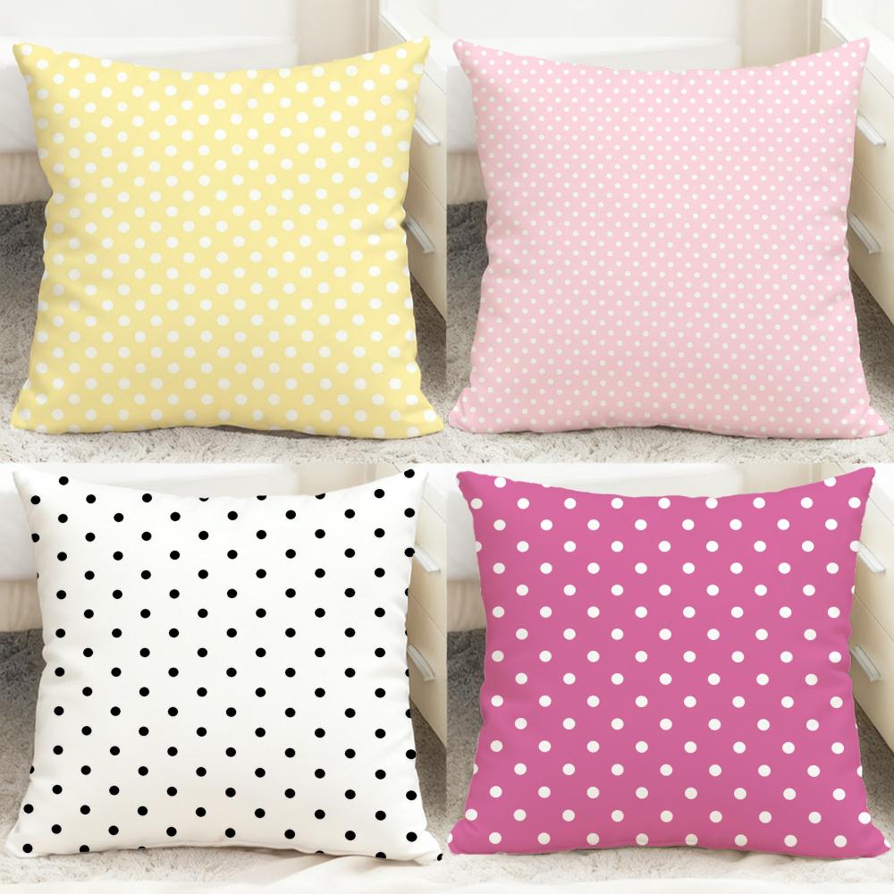 Panika Chen Unisex Polka Dots Cushion Cover Comfortable Reversible Pillow Cover Ideal For Car Sofa Bedroom & Beyond