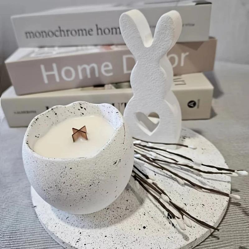 A Top-quality Egg Silicone Mold, Handmade Diy Resin Egg-shaped Candle Holder Storage Box Desktop Candle Holder Silicone Mold