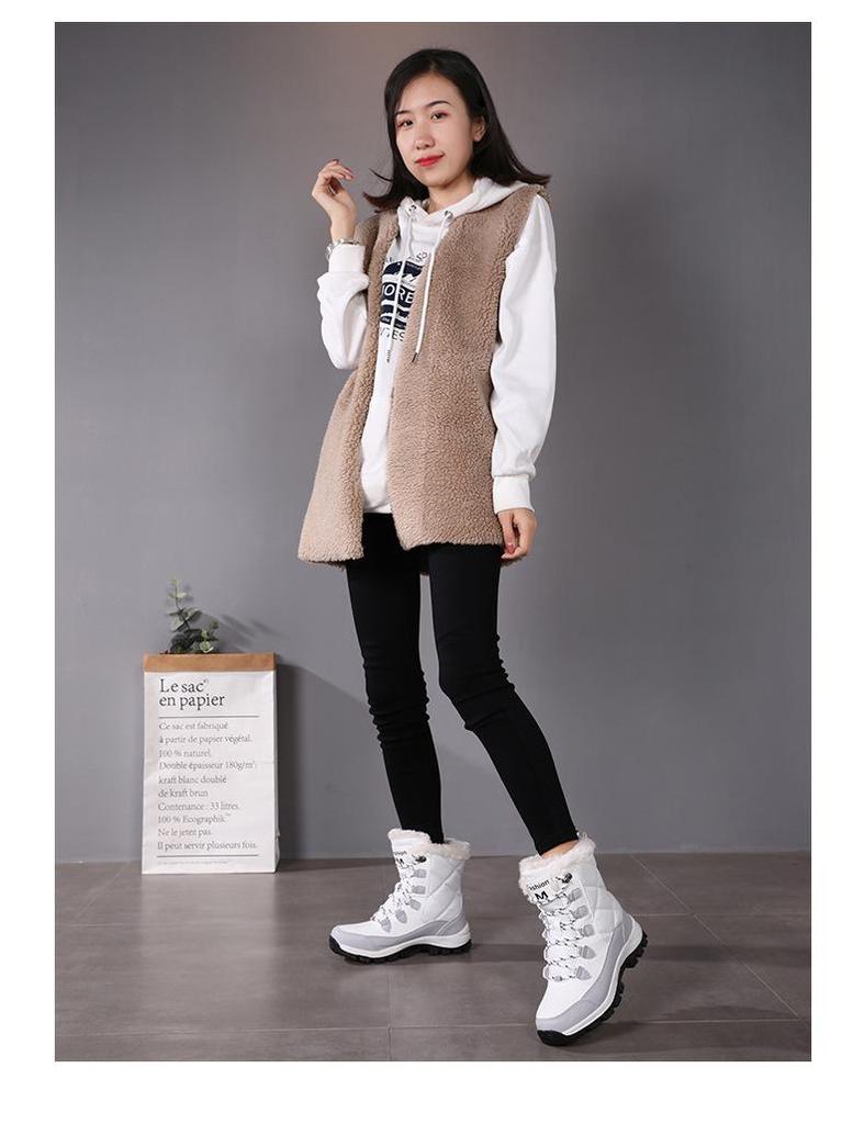 2025 Women's Fleece-Lined Winter Hiking Boots: Durable, Wear-Resistant High-Tops for Outdoor Adventures
