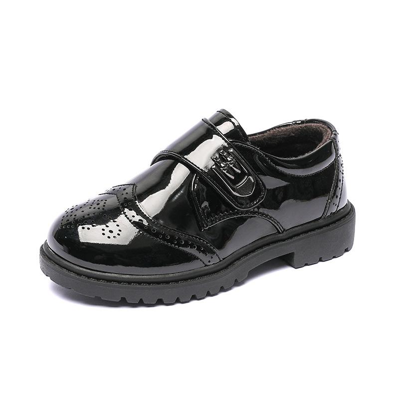 Children's Leather Shoes Spring Boys Black Dance Small Leather Shoes Wind Baby Elementary School Flower Girl Performance Shoes