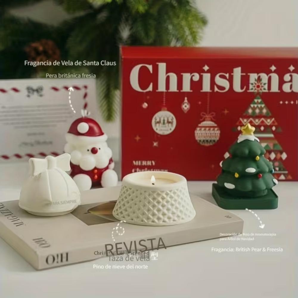 Christmas candles - holiday decorations, soy wax, burning time 8-12 hours, ideal for holiday celebrations and gifts, Christmas