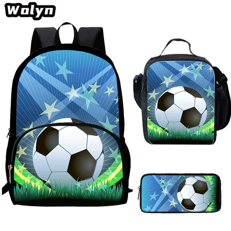 Football School Bag High Definition Waterproof Printing Multi-Functional Load Reduction Ridge Backpack