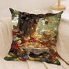 Cute Squirrel Cushion Cover Silky Short Plush Sofa Pillow Cover Hidden Zipper Soft Dustproof Case for Home Decor