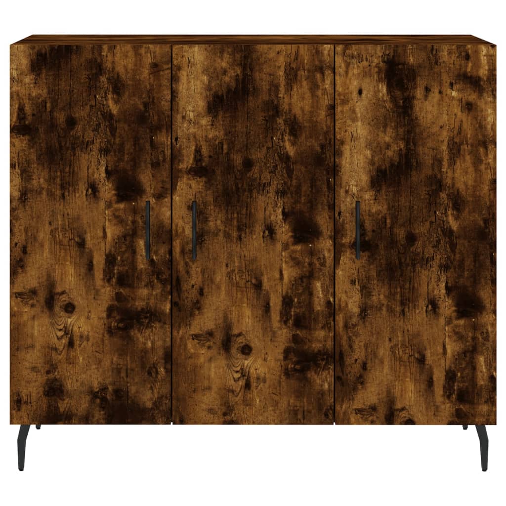Sideboard Smoked Oak 90x34x80 cm Wood Based Material