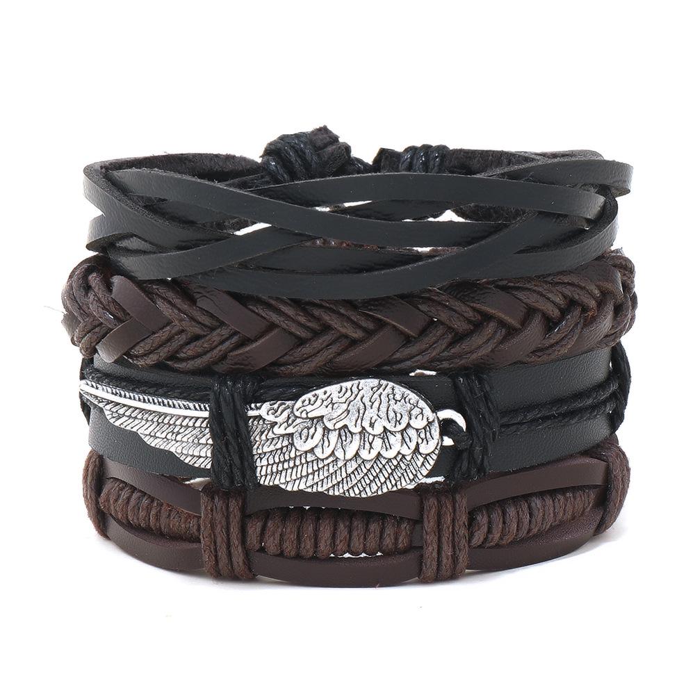 Unisex Handmade Woven Leather Bracelet - European and American Style Jewelry
