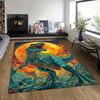 1PC Dinosaur Roaring with Full Moon Print Carpet Rug for Living Room Bedroom Sofa Doormat Home Decor Non-slip Floor Mat