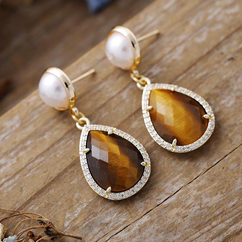 

Модні висячі сережки для жіночих прикрас коричневий