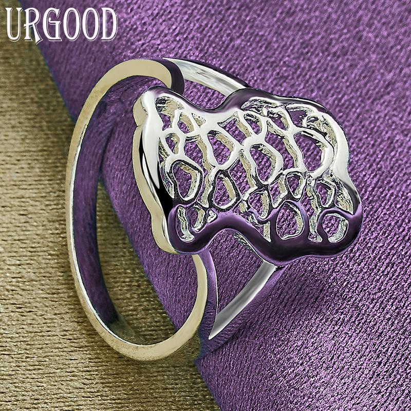 925 Sterling Silver Fashion Pattern Ring Beautiful Gift Jewelry