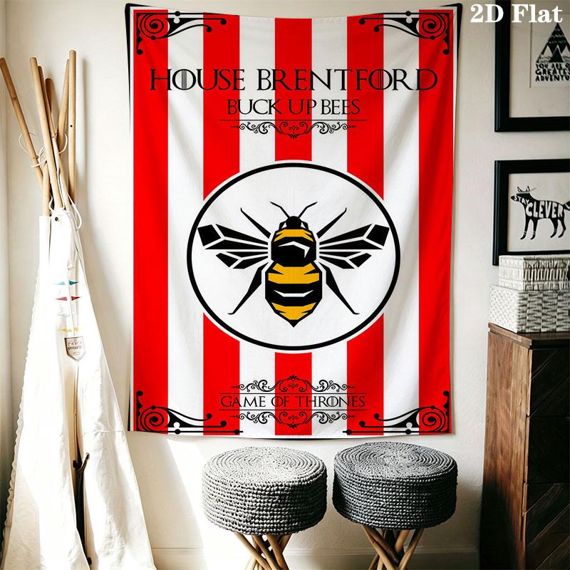Brentford F.C Wall Hanging Printed Fabric Blanket Decorative Tapestries for Bedroom Living Room Home Decor