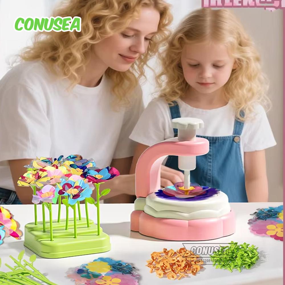 DIY Toys Girls Handmade Fabric Bouquet Flower Crafts Handcrafted Set Embossing Machine Toys Interactive Educational Toys for Kid