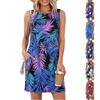 Women's Loose-Fit Casual Printed Split-Hem Sleeveless A-Line Dress