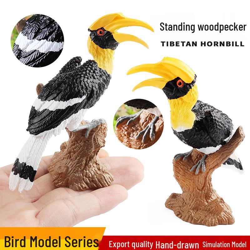 Tropical Forest Bird Ornament: Hornbill & Lovebird Cognitive Simulation for Garden & Home Decoration
