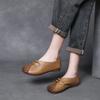 Johnature Genuine Leather Retro Soft Soled Slip-on Shoes Versatile Comfortable Women's Flat Shoes