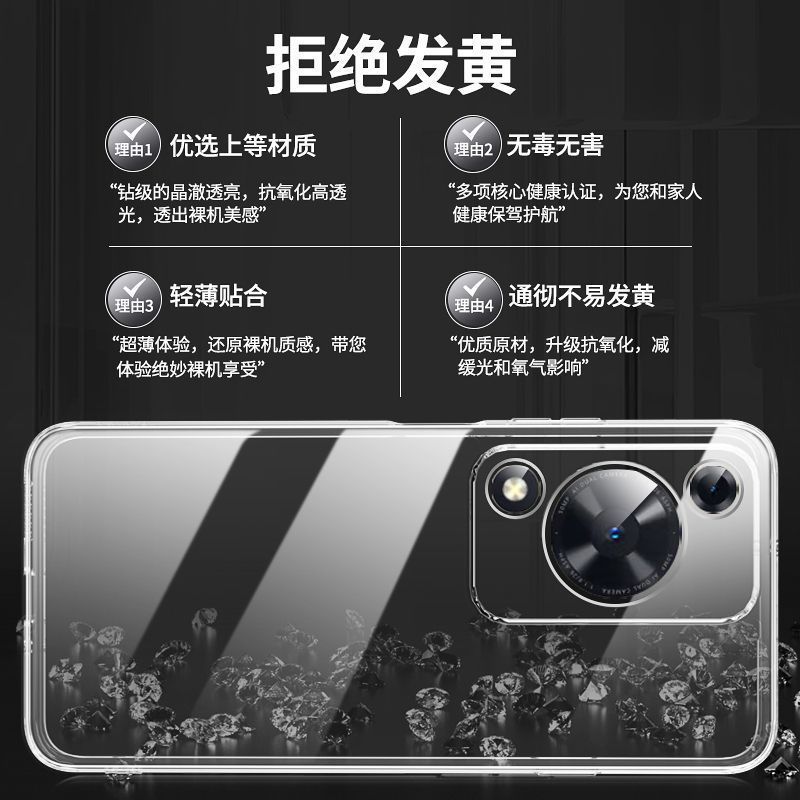 Applicable to Huawei Enjoy 11promax mobile phone case transparent case lens all-inclusive ultra-thin silicone soft male anti-protective case