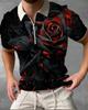 Trendy Zip-up Short Sleeve Polo, Stylish Checkered Design for Casual Wear.