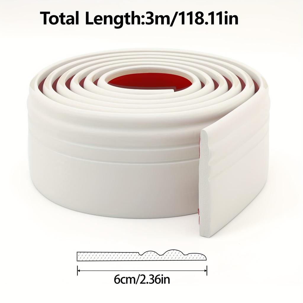 3M/Ρολό Αυτοκόλλητο Τοίχου Περιγράμματος NBR Αυτοκόλλητη Λωρίδα Μέσης Σοβατεπί για Διακόσμηση Σπιτιού Αντισύγκρουσης