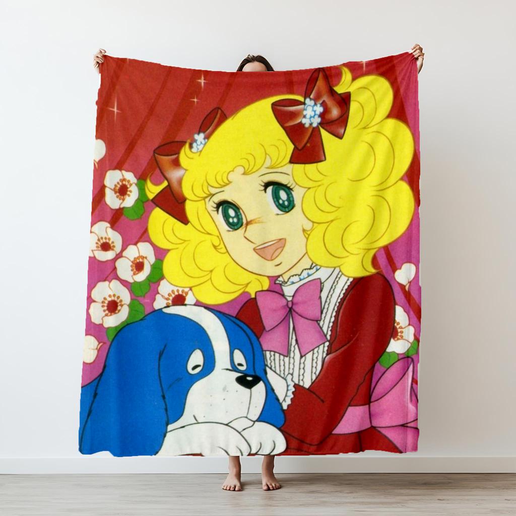 130cm×150cm Candy Candy Anime Blanket Kawaii Japanese Anime Blankets Movie Funny Throw Blankets for Home Hotel Sofa Bedspread