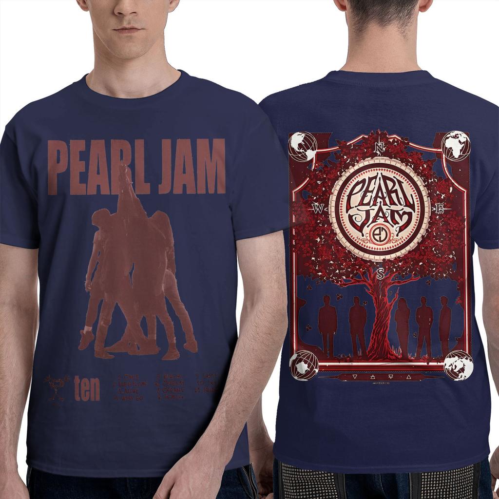 Koszulka Męska Music Pearls Jam Czysta Bawełna Szalone Koszulki Okrągły Dekolt Krótki Rękaw Ubrania Pomysł na Prezent