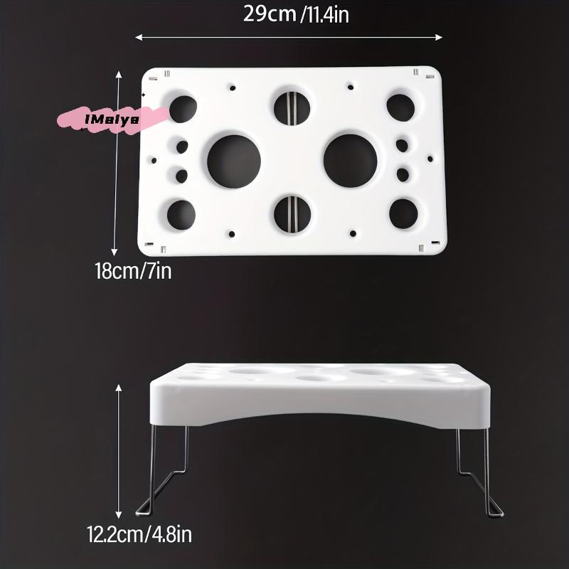 Stainless Steel Icing Bag Holder with Multi-Holes Foldable Design Large Load Bearing Cream Bag Storage Rack for Baking Accessori