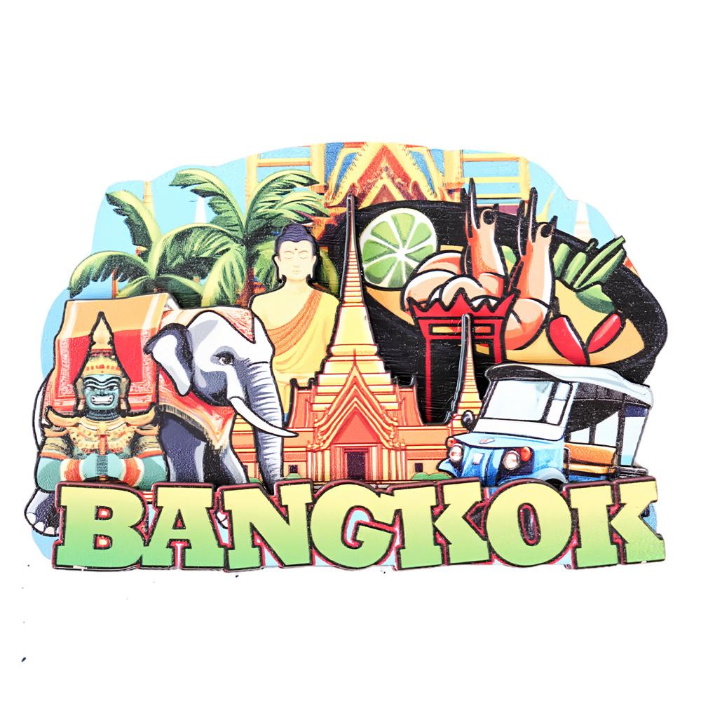 3D Wooden Magnetic Fridge Magnet City Landmark Souvenir Travel Memory Gift Set