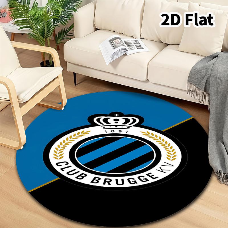 Club Brugge Kv Round Area Rug Carpet Rug For Living Room Bedroom Sofa Playroom Decor Nonslip Floor Mat