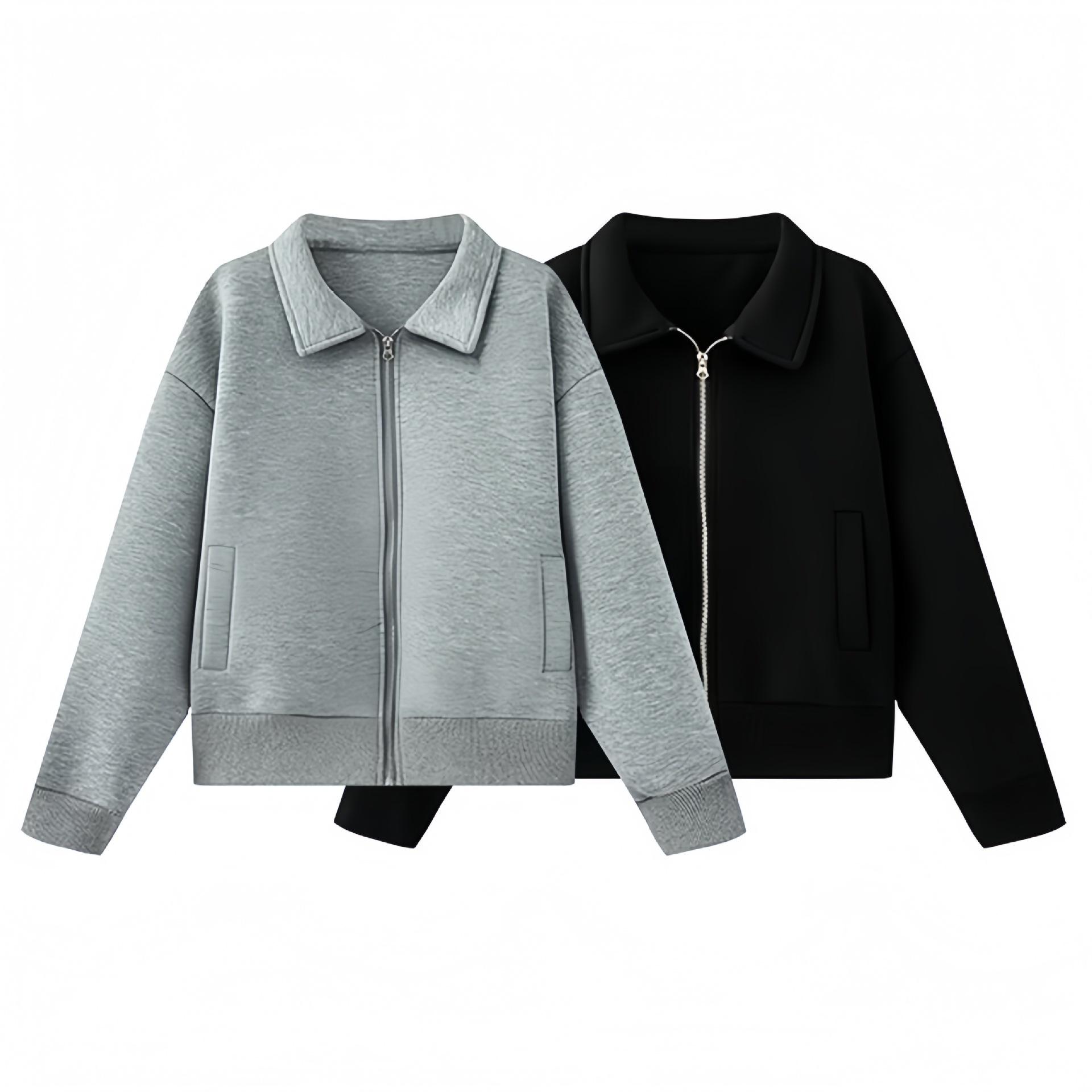 

Spring 2025 Women s Scuba Fabric Bomber Jacket Small сірий колір