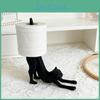 Desktop Cat Holder Paper Toilet Fun Roll Paper Holder Black Leopard Cat Toilet Roll Dispenser For Bathroom Decoration Storage