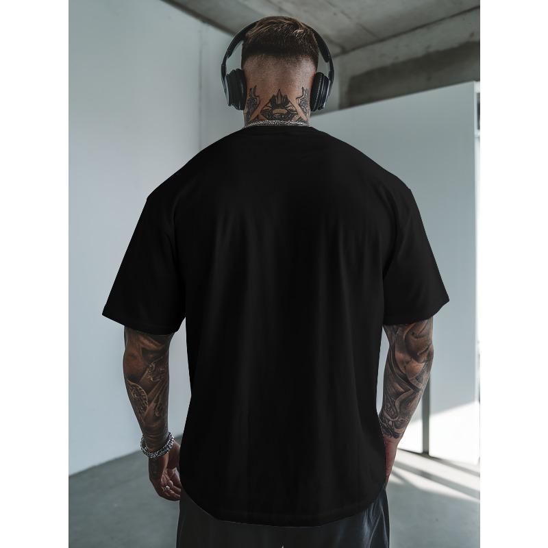 European Size Aries Men's Summer Short-sleeved T-shirts, Fashionable and Trendy Printed Men's Bottoming Shirts, Spring and Summer Round Neck Tops