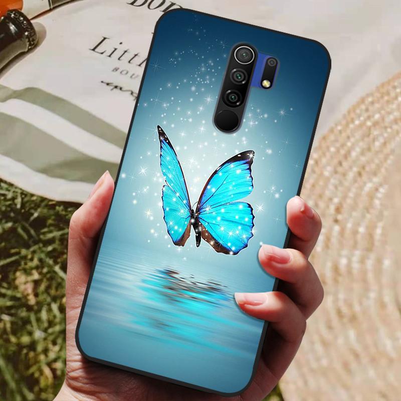 Für Xiaomi Redmi 9 Hülle Katze Blume Wolf Cover Silikonhülle Für Redmi 9 redmi9 Cover Bumper 6.53" Stoßfeste Handy Coque Hülle