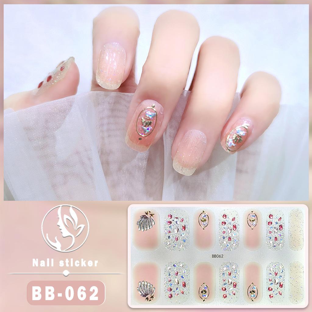 BB 5D No-Bake Gel Nail Sticker Light Therapy Nail Film Nail Sticker Full 3D Hot Gold Wearing Nail Sticker