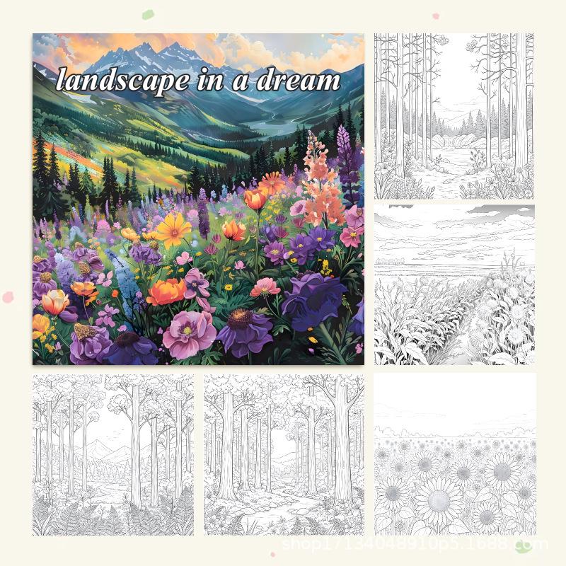 

Книга-раскраска и для рисования «Сказочные пейзажи» - Плотные страницы