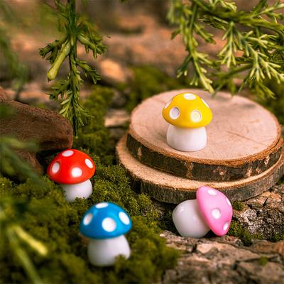 Colorful Mushroom Micro Landscape Moss Set Decoration Plush Home Decoration Resin Craft Decoration Small Decoration