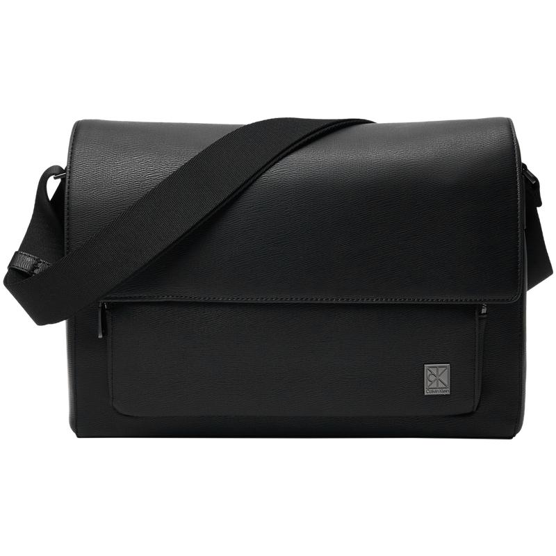 

Calvin Klein Fashionable Minimalist Lightweight Casual Messenger Bag Commuter Flap Crossbody Bag Men bags Space-Black 4D3299G-UB1 Basic Set (Bag)