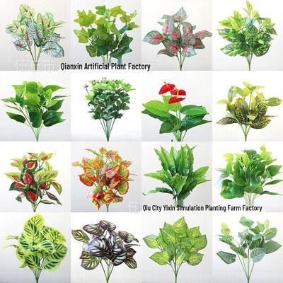 Simulation Pothos Monstera Persian Leaf Artificial Green Plant Wall Decor for Shopping Mall, Restaurant, or Bouquet Display.