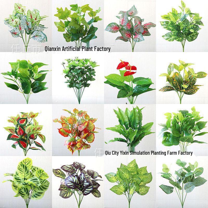 Simulation Pothos Monstera Persian Leaf Artificial Green Plant Wall Decor for Shopping Mall, Restaurant, or Bouquet Display.